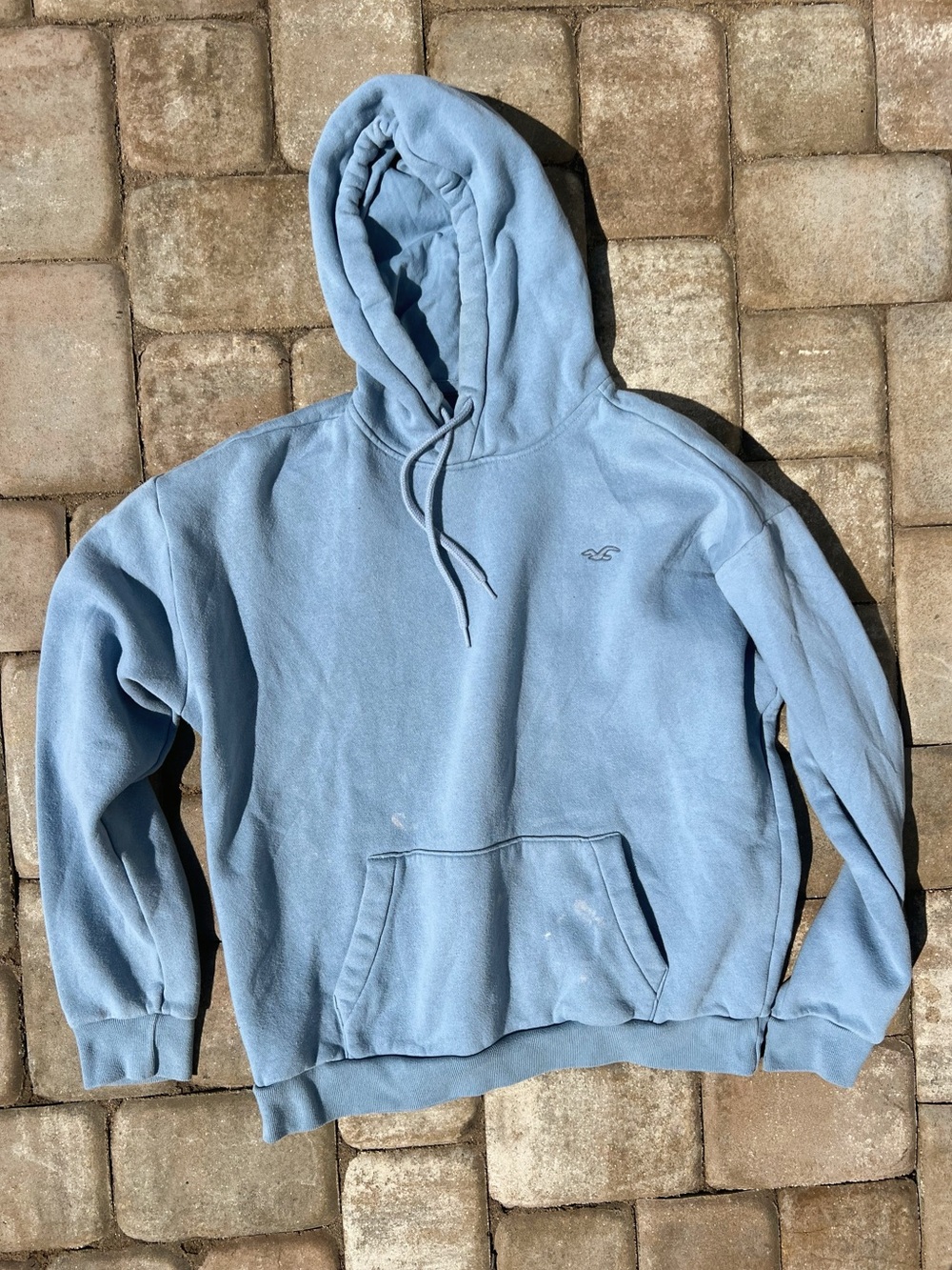 Hollister Sky Blue Pullover Hoodie - Men's Casual Sweatshirt